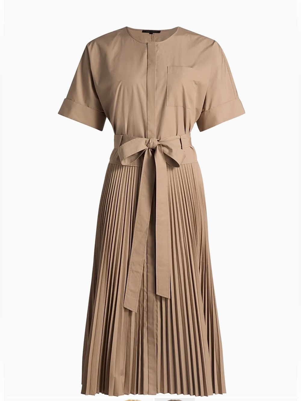 NWT Kobi Halperin Lori Pleated Waist Tie Midi Dress Khaki XS $598